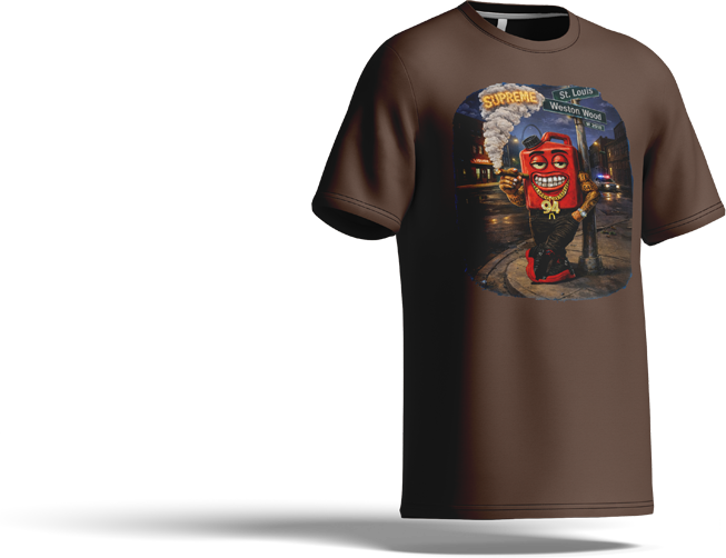 Supreme Gas 94 brown t-shirt with graphic print