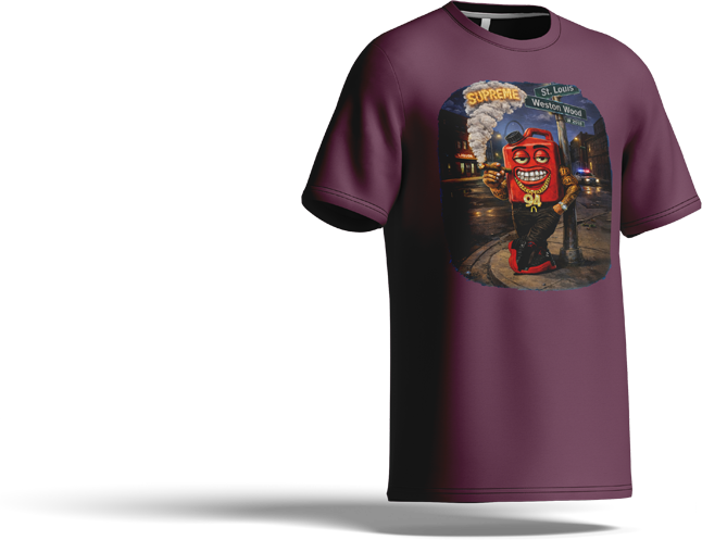 Supreme Gas 94 maroon t-shirt with graphic print